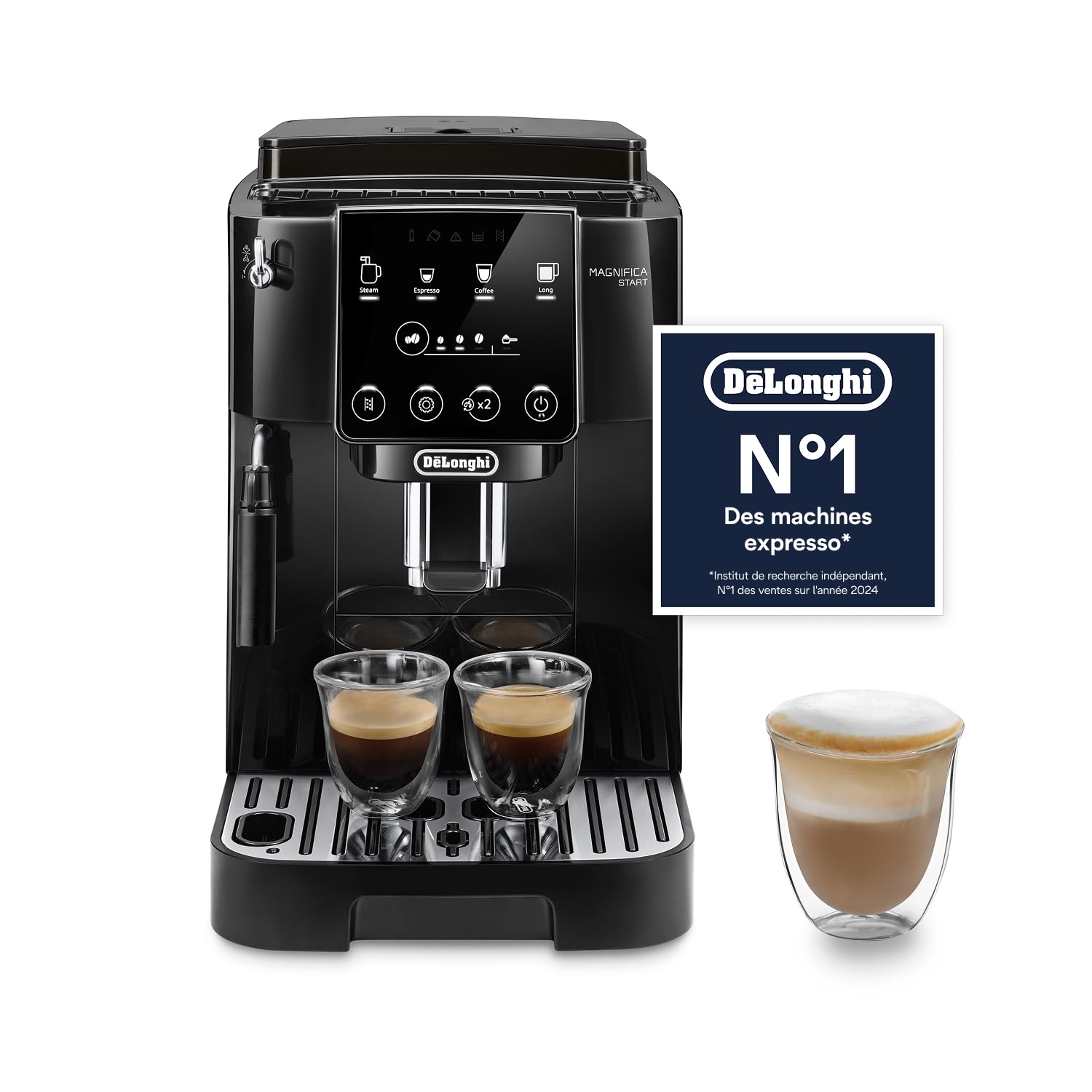 ProMecha Magnifica Start - Perfetto Machine à Café Automatique avec Mousseur à Lait Manuel, , Noir
