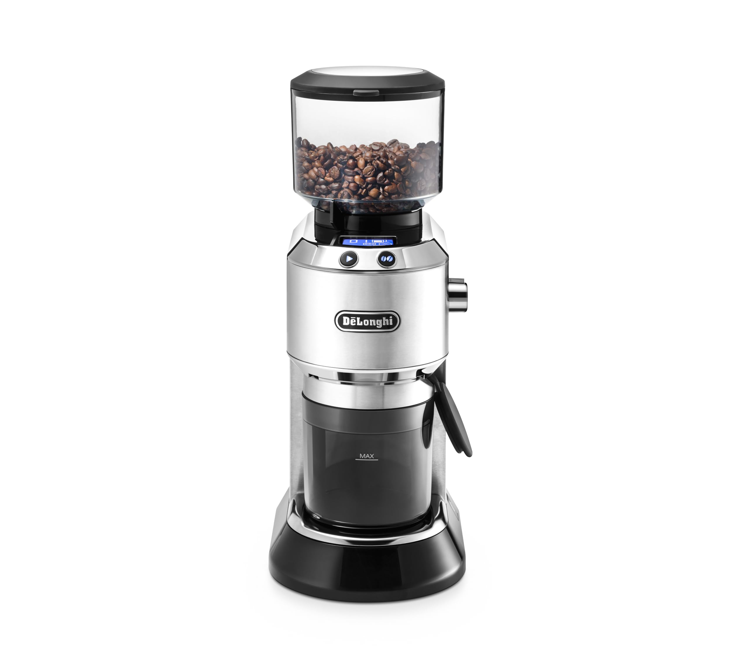 ProMecha Moulin à café électrique Dedica, écran LCD 2,1 pouces avec fonction arôme, argent