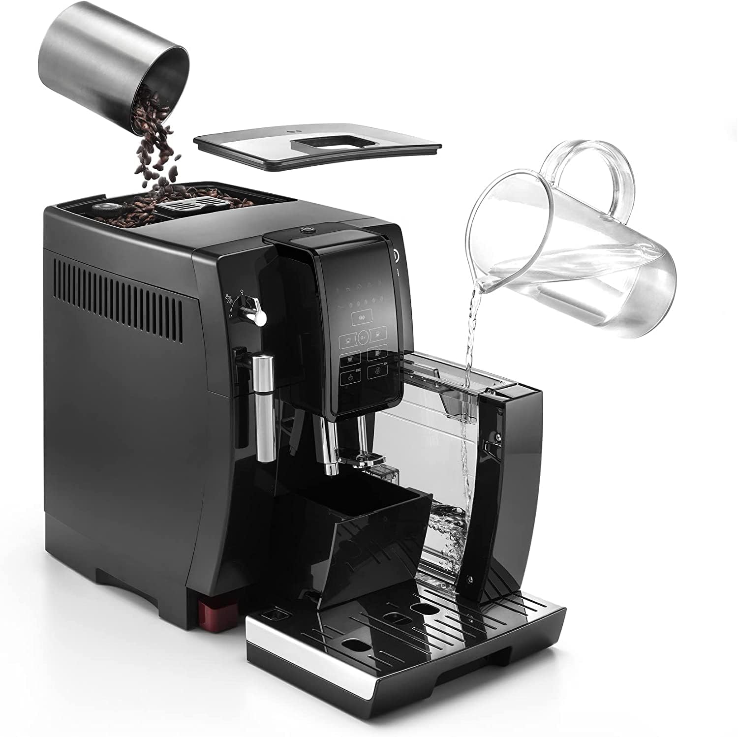 ProMecha Dinamica Machine a Café Grain, Machine Expresso et Cappucino, Noir