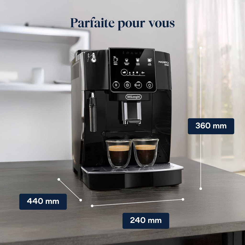 ProMecha Magnifica Start - Perfetto Machine à Café Automatique avec Mousseur à Lait Manuel, , Noir