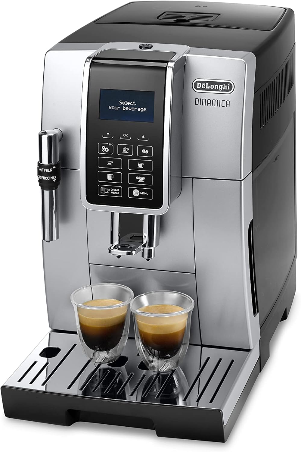ProMecha Dinamica Machine a Café Grain, Machine Expresso et Cappucino, 2L, Argent et Noir