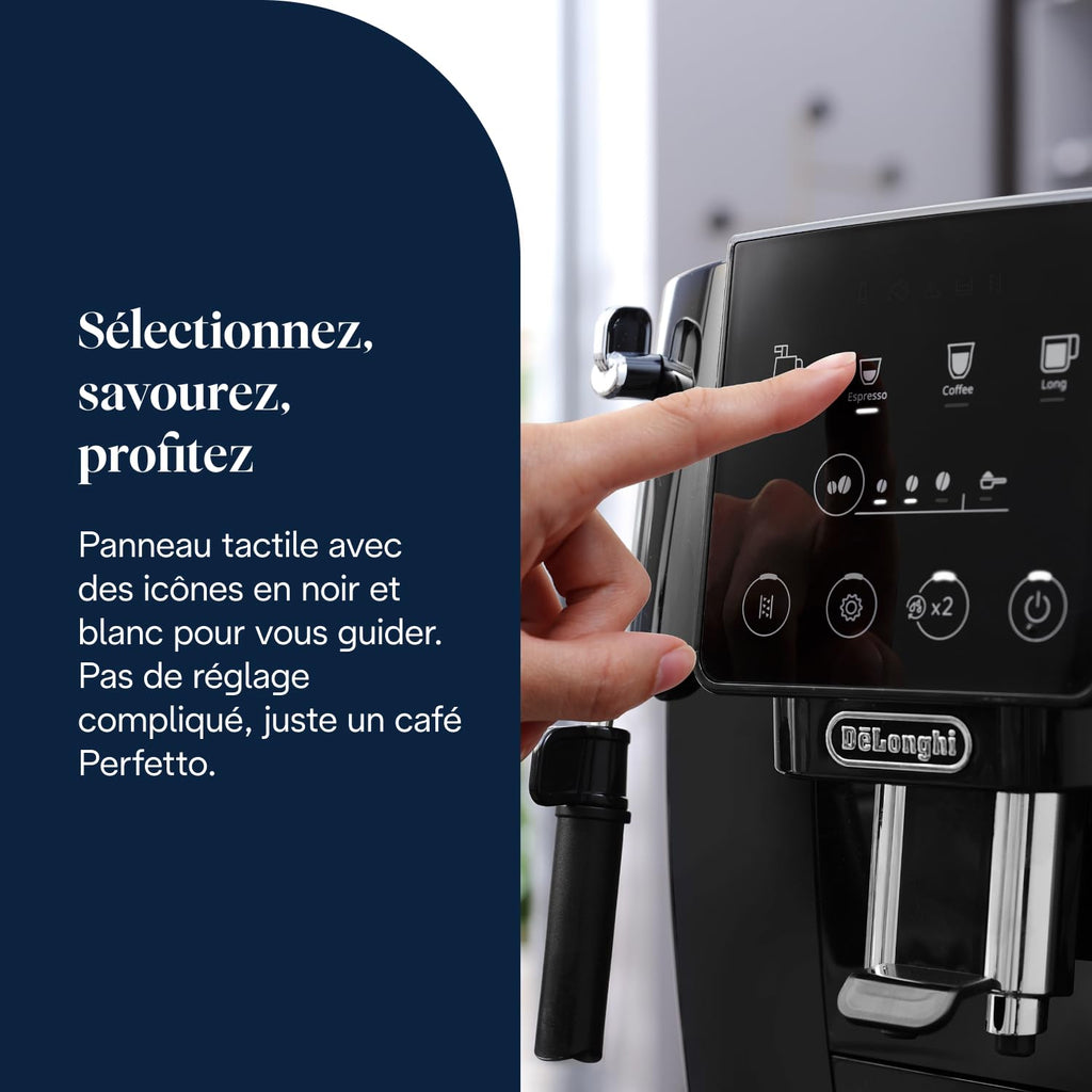 ProMecha Magnifica Start - Perfetto Machine à Café Automatique avec Mousseur à Lait Manuel, , Noir
