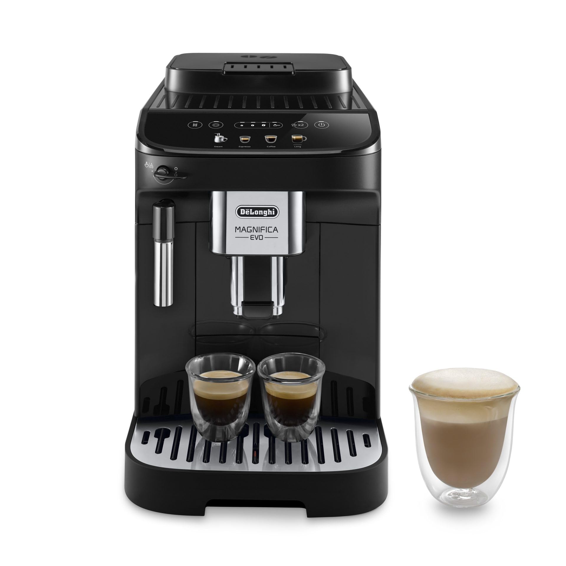 ProMecha Magnifica Evo, Machine à Café Automatique avec Mousseur à Lait, Noir