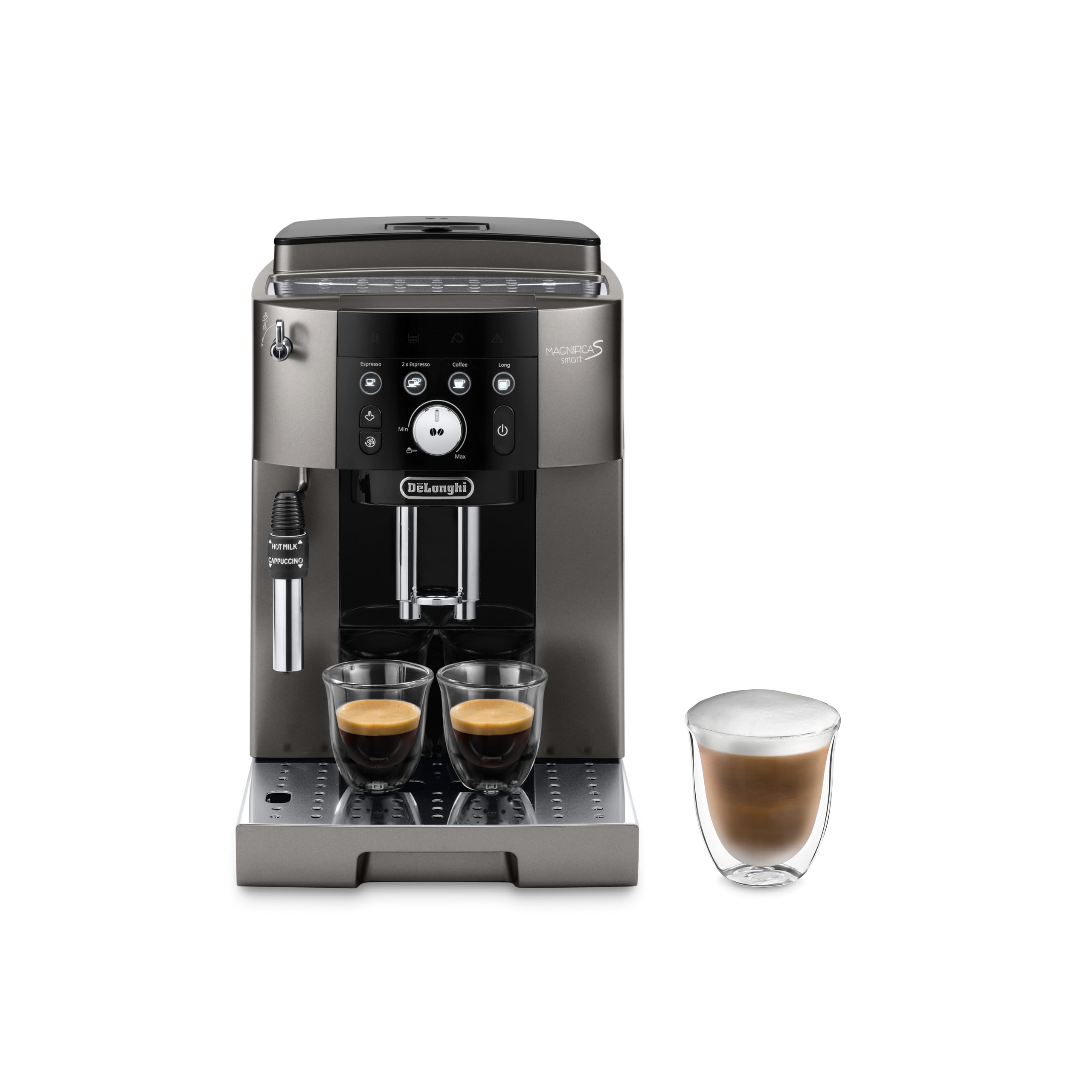 ProMecha Magnifica S Smart, Machine à Café Automatique avec Mousseur à Lait, Noir Titane