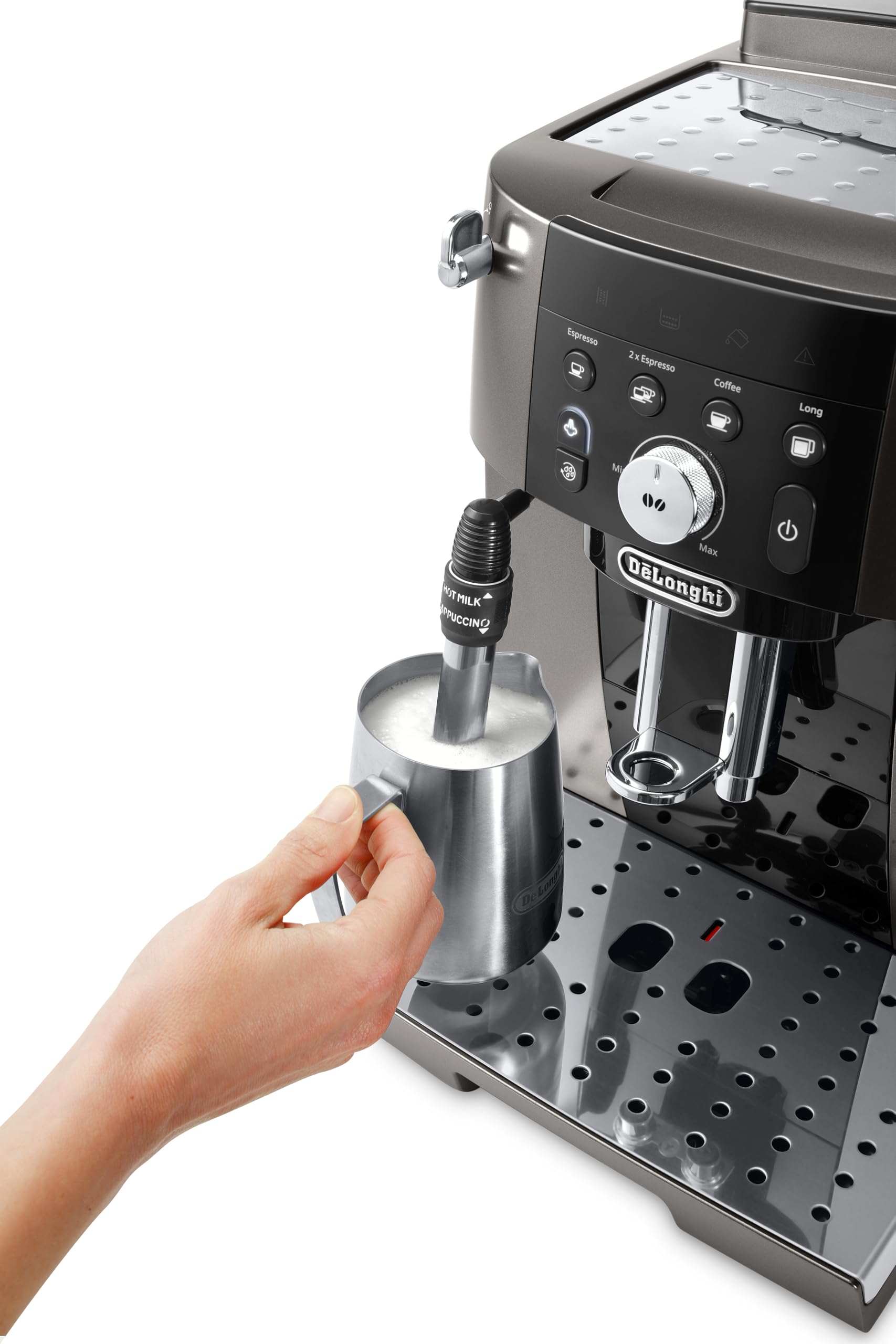 ProMecha Magnifica S Smart, Machine à Café Automatique avec Mousseur à Lait, Noir Titane