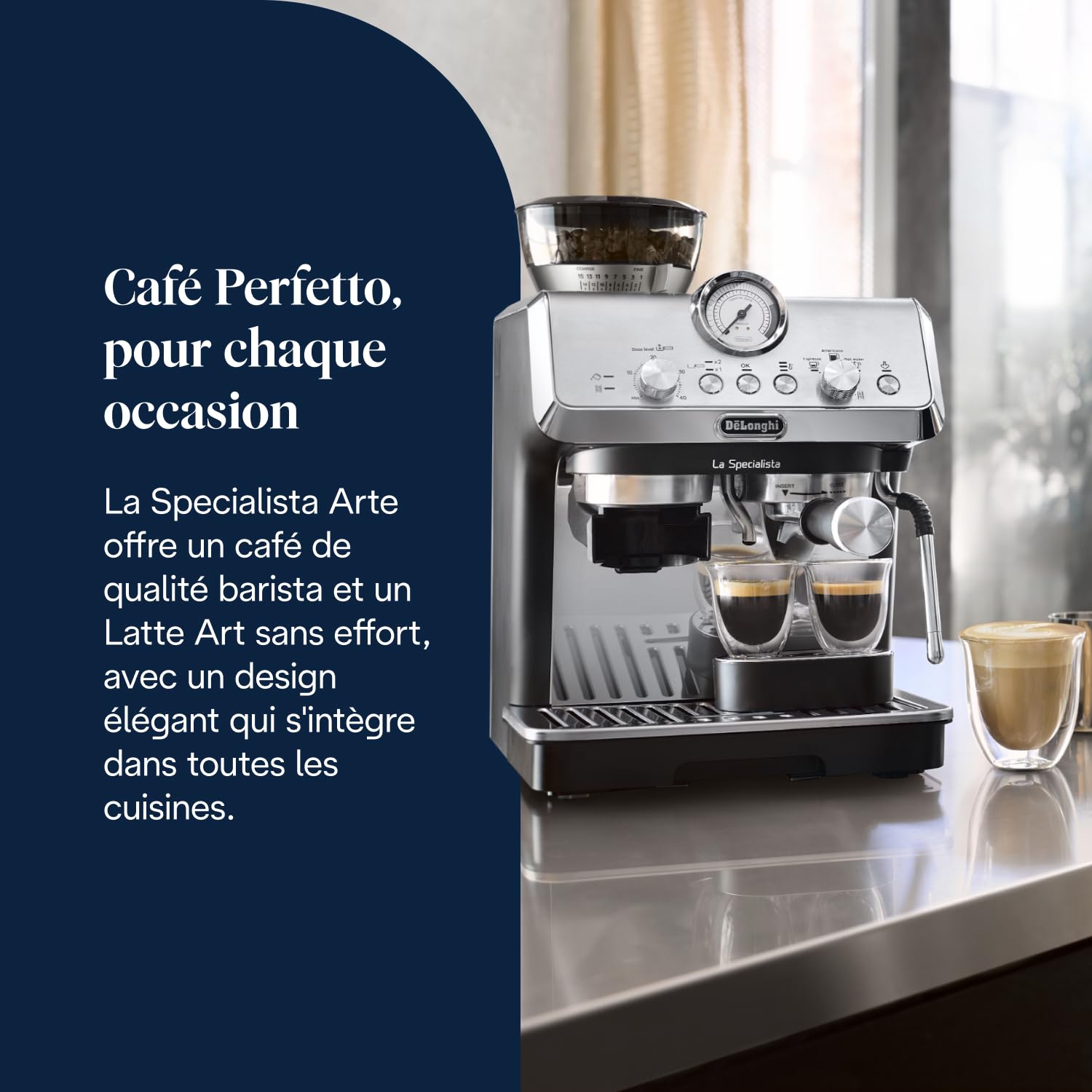 ProMecha La Specialista Arte, Machine Expresso Manuelle, Moulin intégré, Métal/Noir