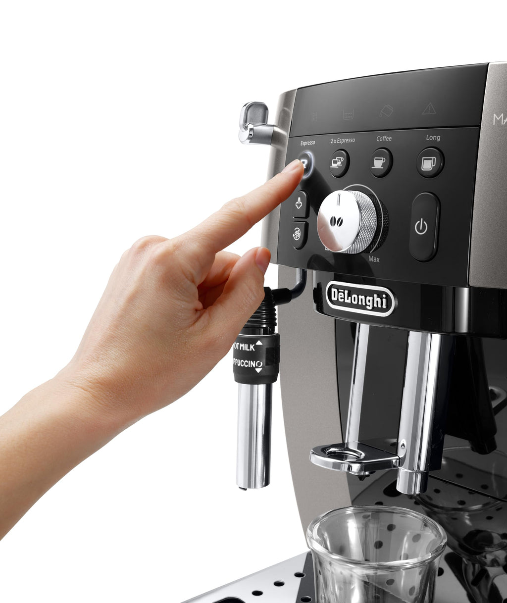 ProMecha Magnifica S Smart, Machine à Café Automatique avec Mousseur à Lait, Noir Titane