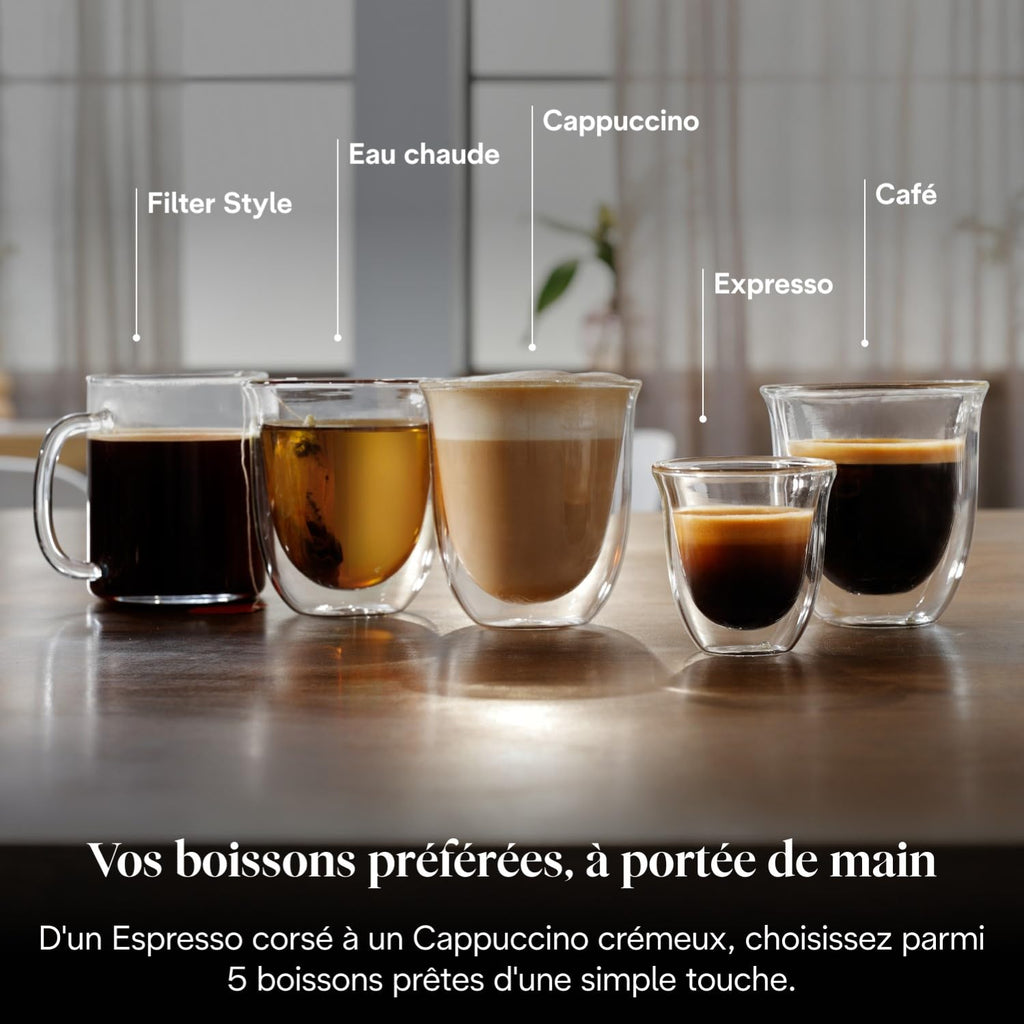 ProMecha Magnifica Evo, Machine à Café et Cappucino avec Broyeur à Grains, Argent